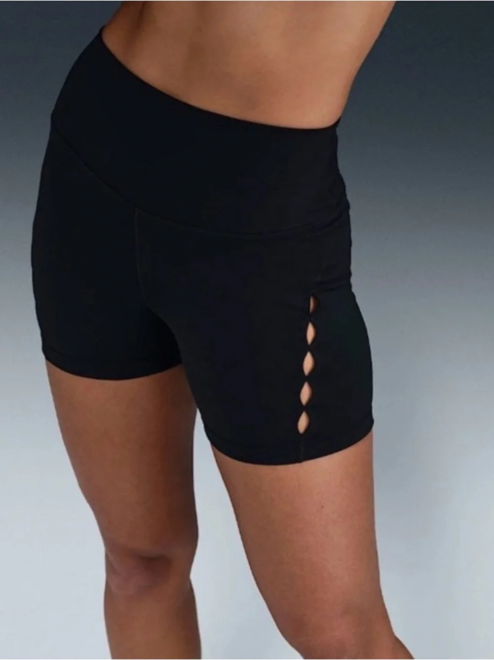 Nike Black High-Rise 5” Biker Shorts with Side Cutouts